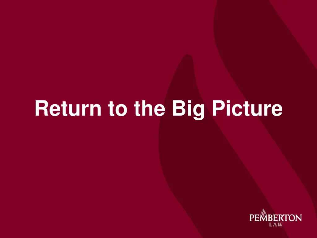 return to the big picture