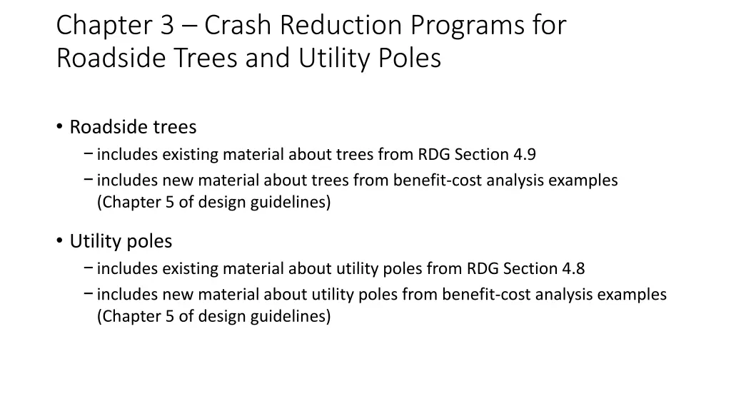 chapter 3 crash reduction programs for roadside