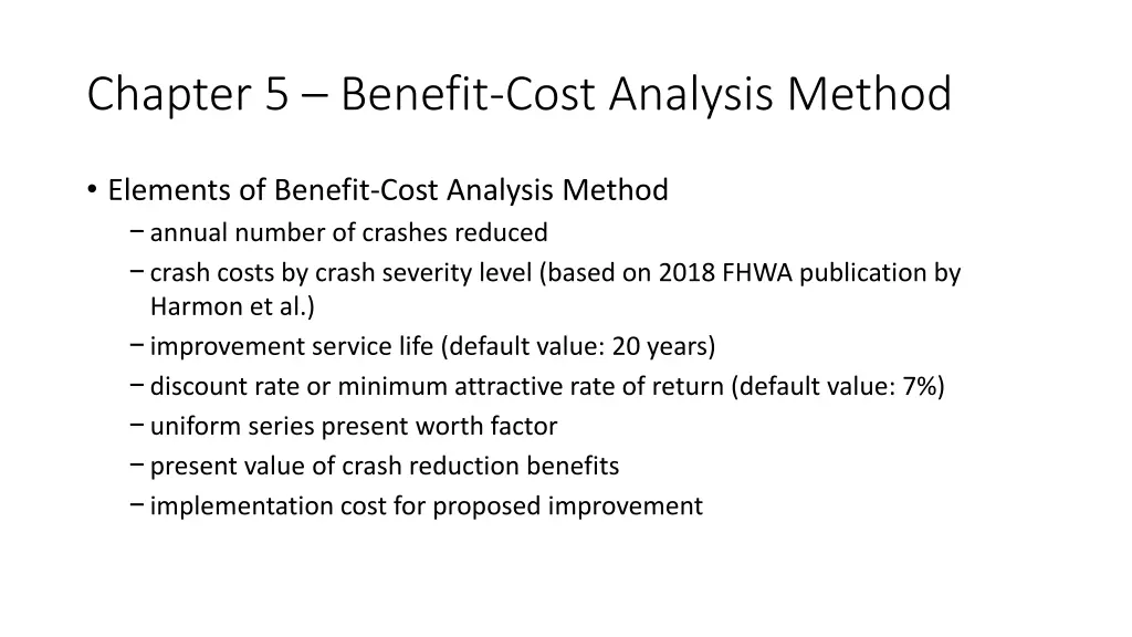 chapter 5 benefit cost analysis method 1