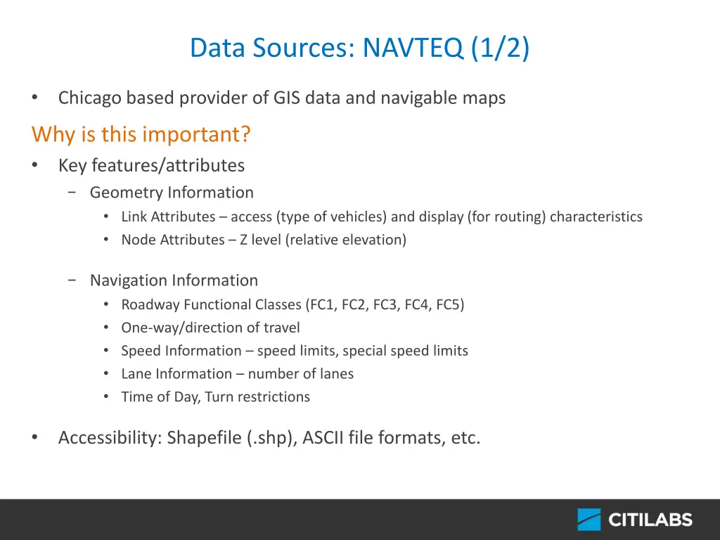 data sources navteq 1 2