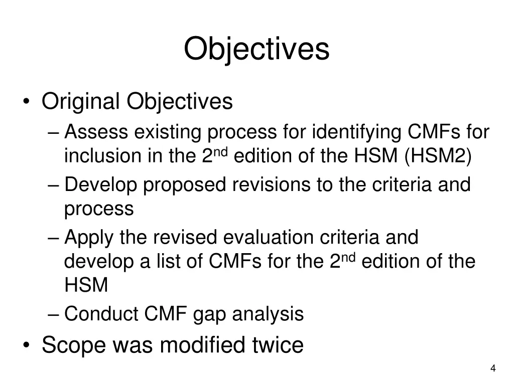 objectives