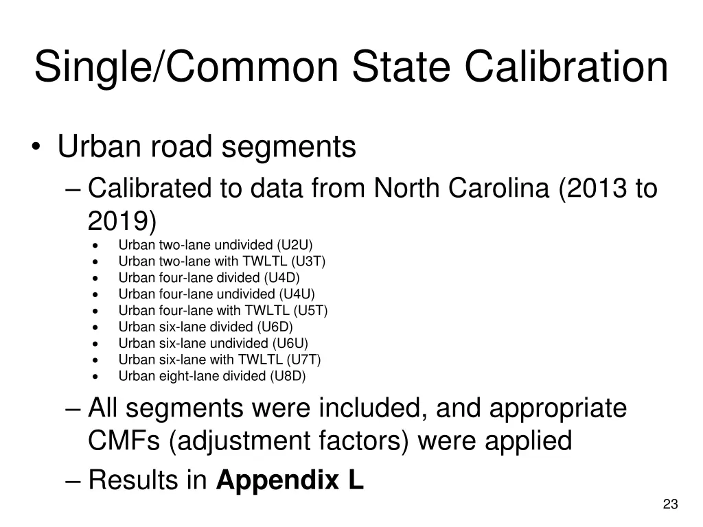 single common state calibration 1