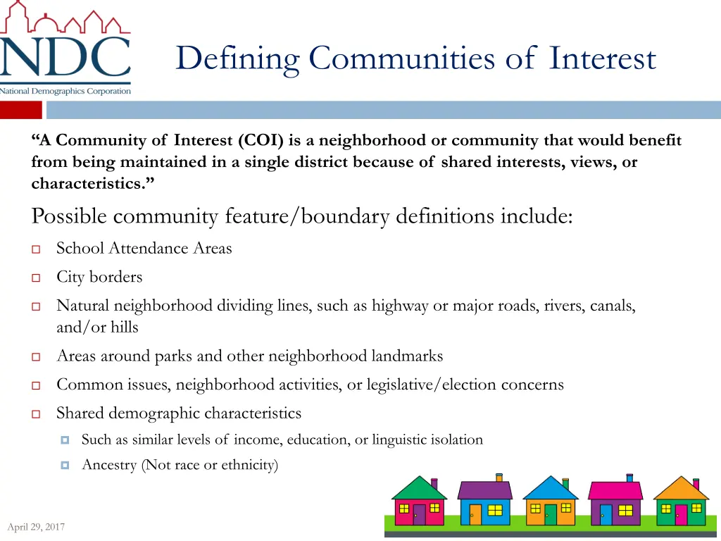 defining communities of interest