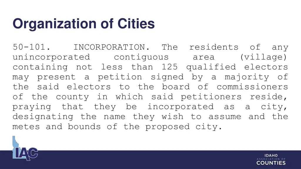 organization of cities