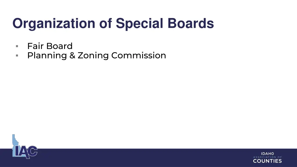 organization of special boards