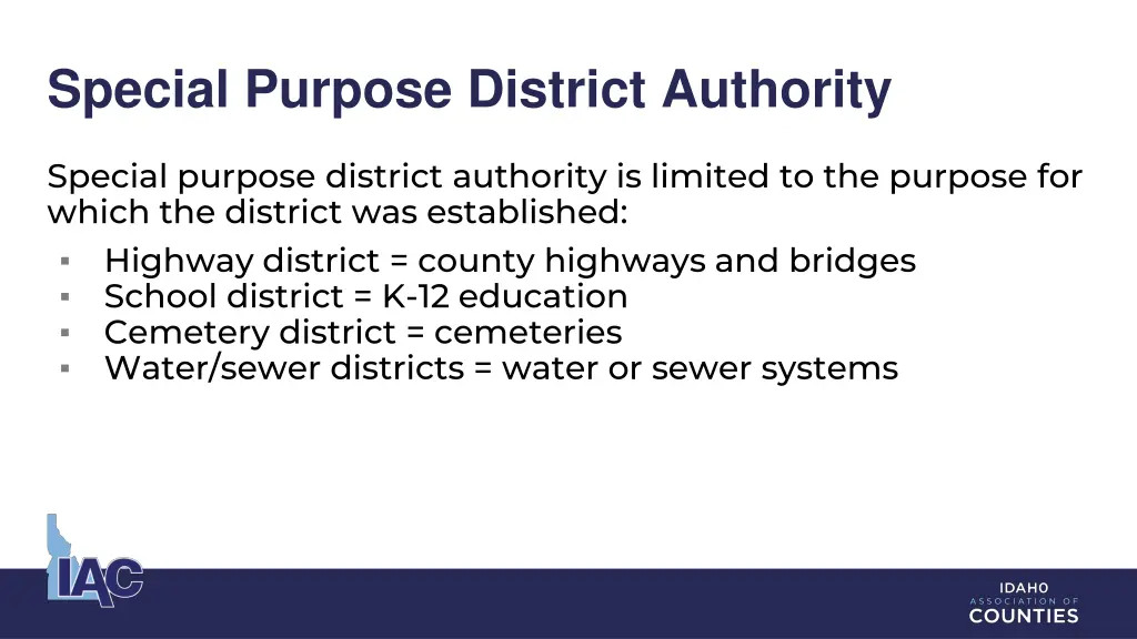 special purpose district authority