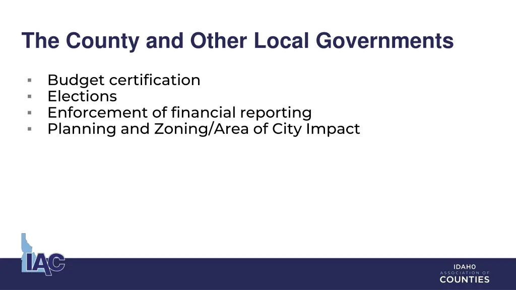 the county and other local governments