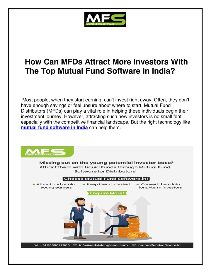 how can mfds attract more investors with