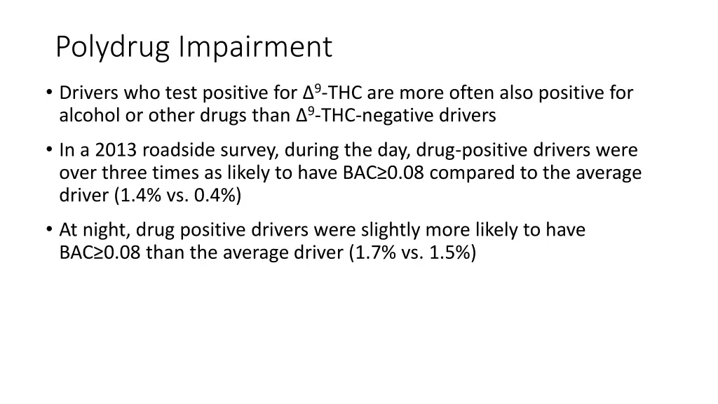 polydrug impairment