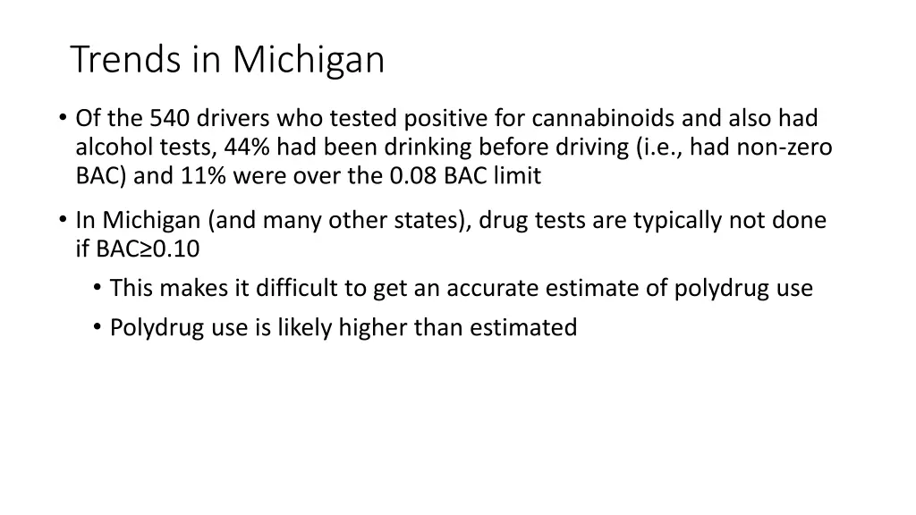 trends in michigan