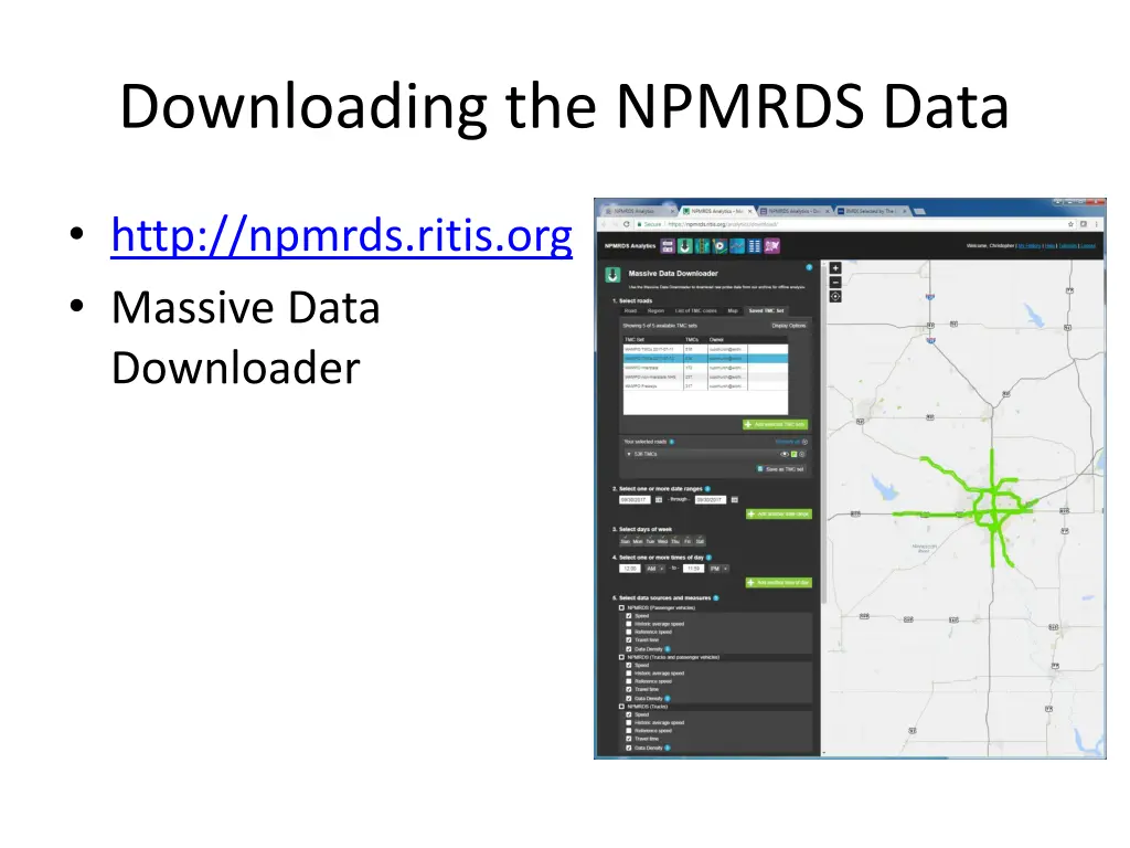 downloading the npmrds data