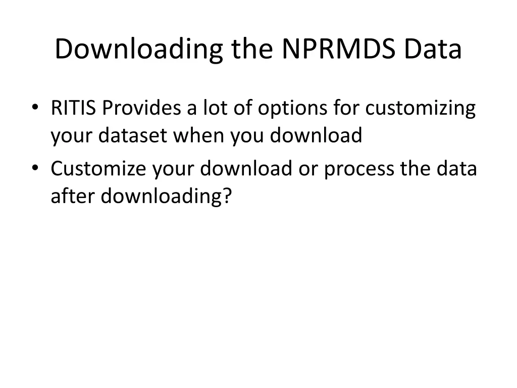 downloading the nprmds data