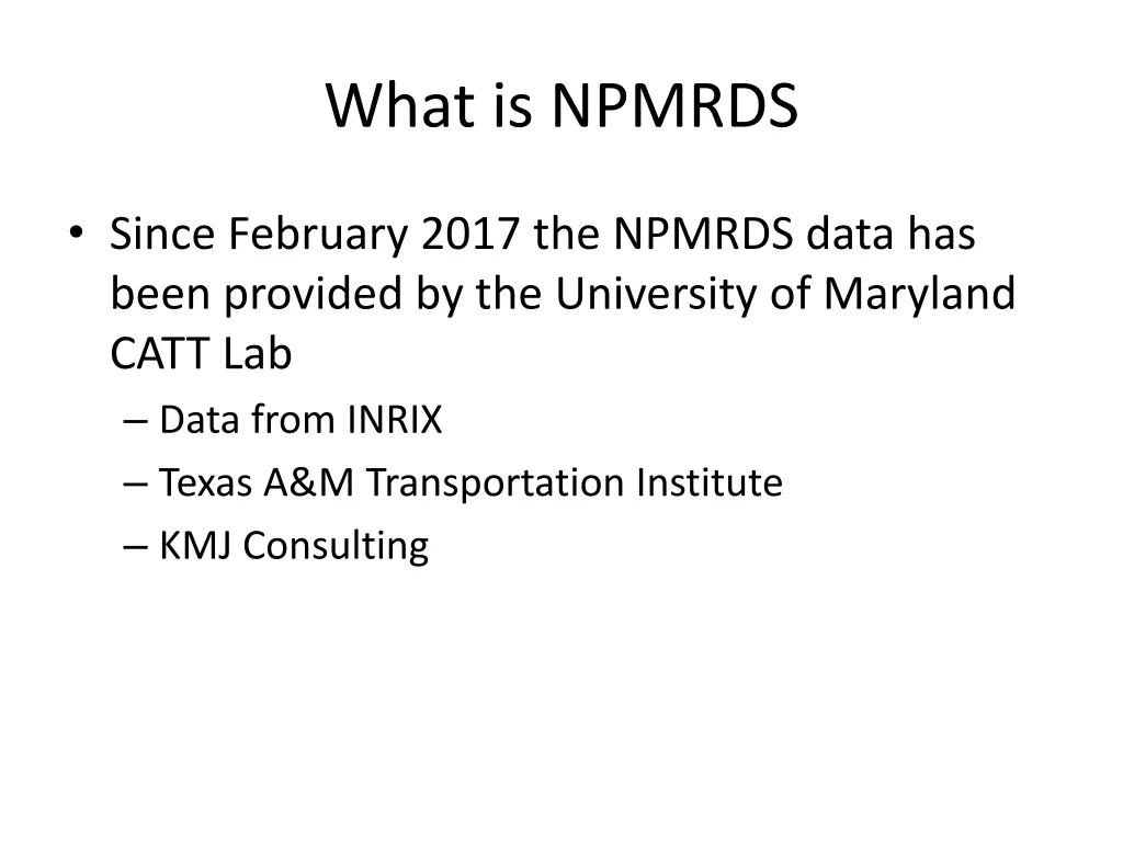 what is npmrds 2