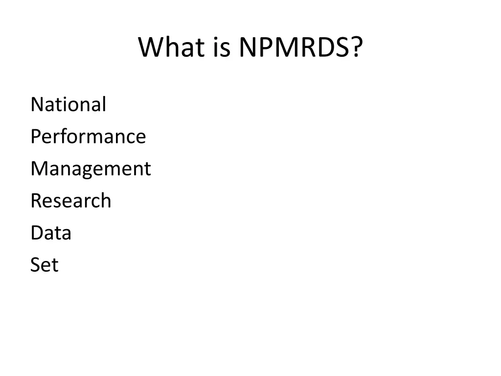 what is npmrds