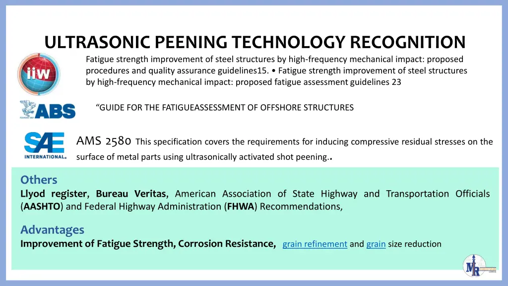 ultrasonic peening technology recognition fatigue