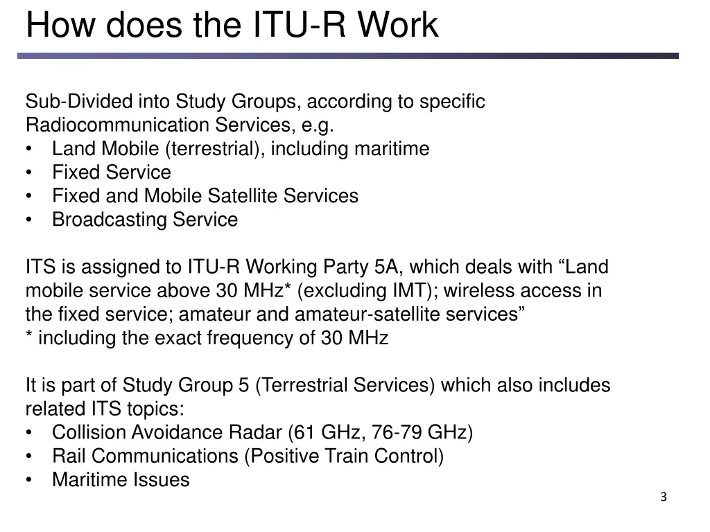 how does the itu r work