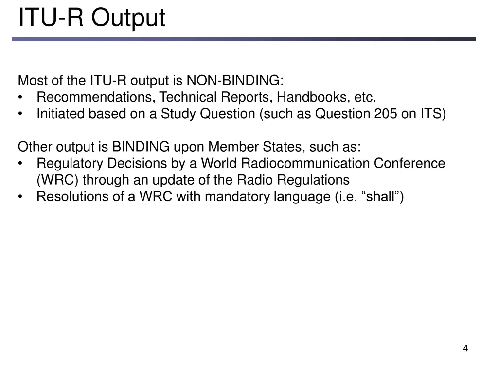 itu r output