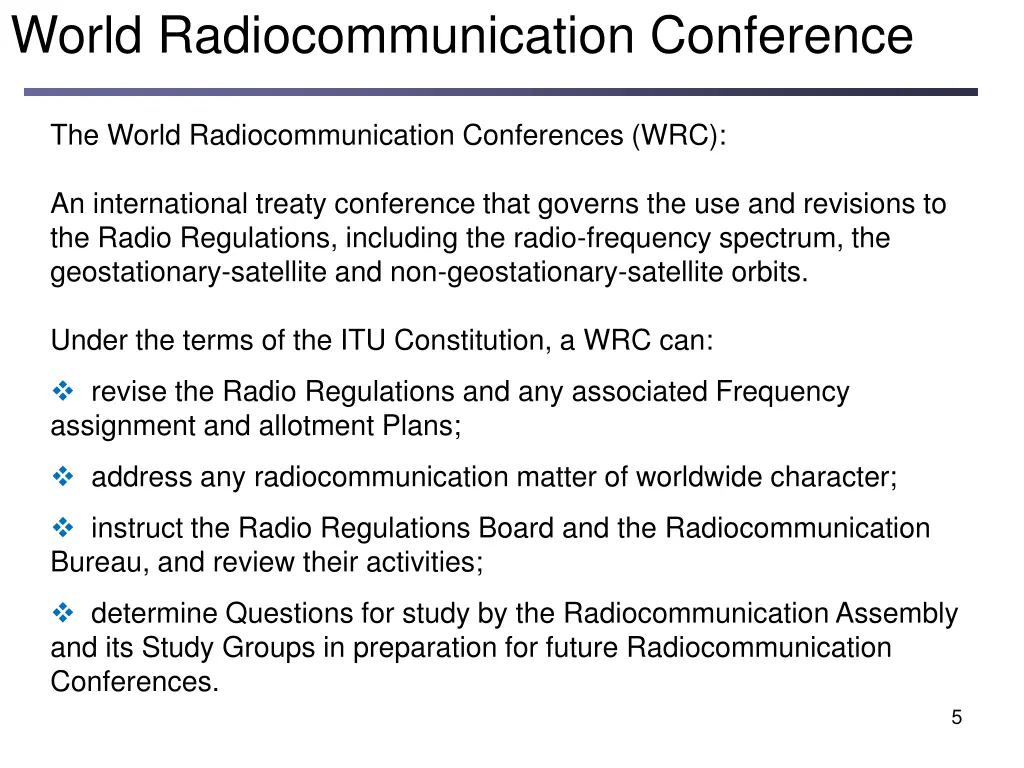 world radiocommunication conference