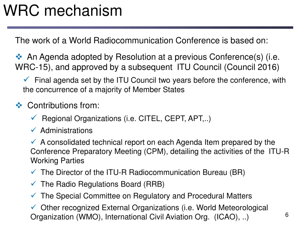 wrc mechanism