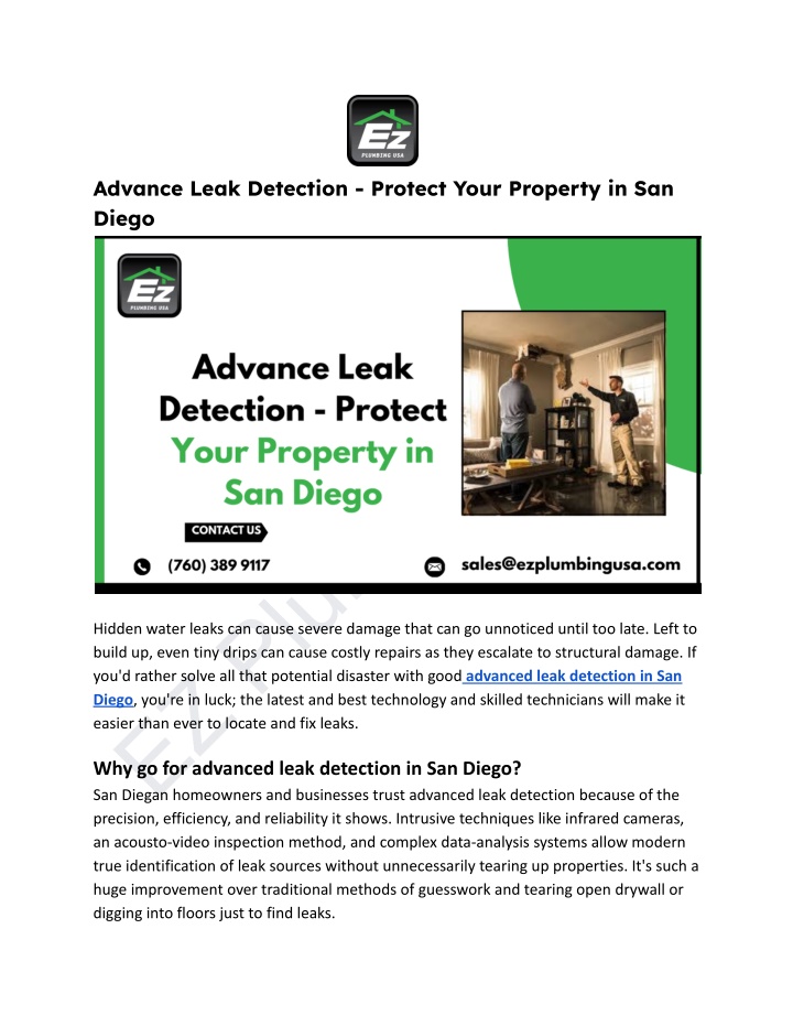 advance leak detection protect your property