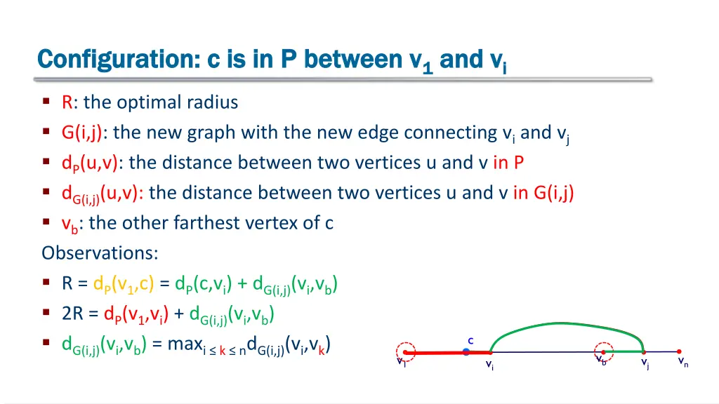 configuration c is in p between v configuration