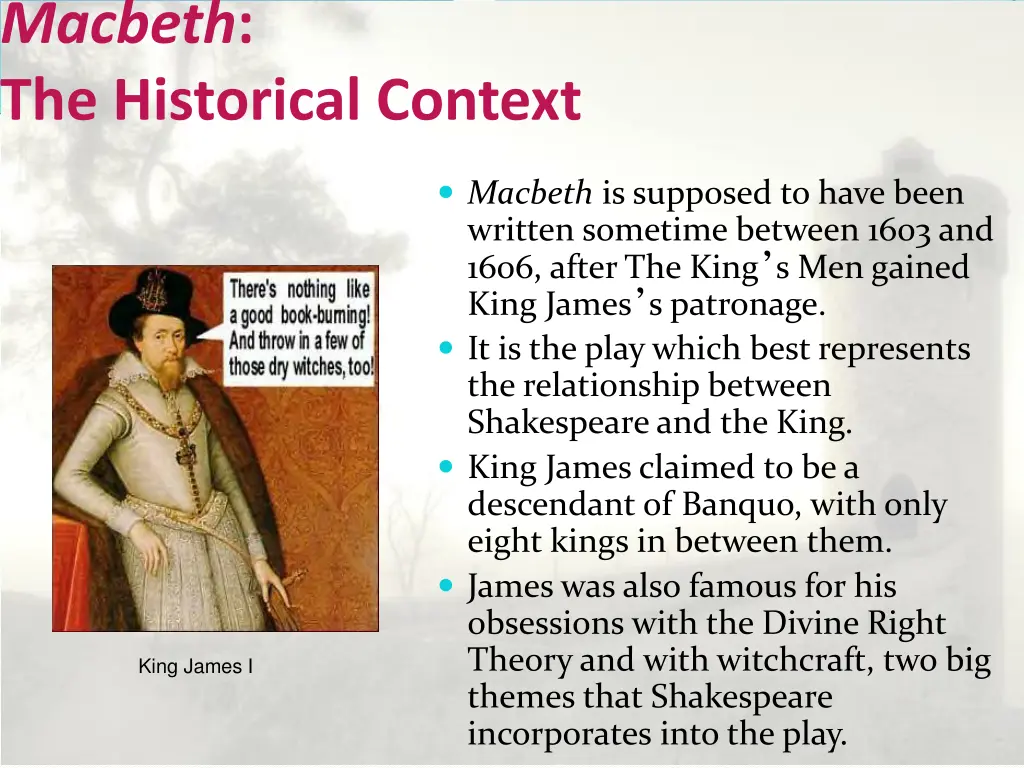 macbeth the historical context