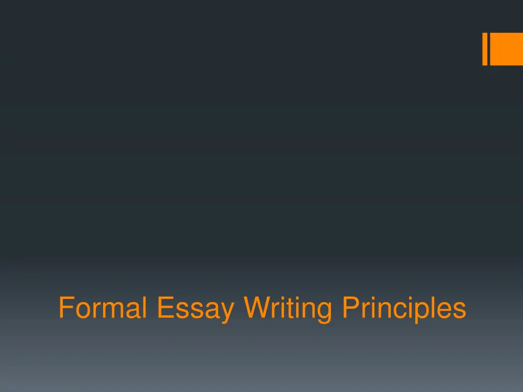 formal essay writing principles