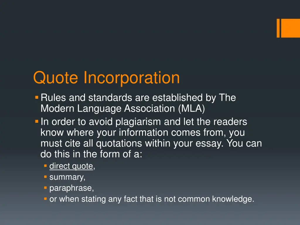 quote incorporation rules and standards