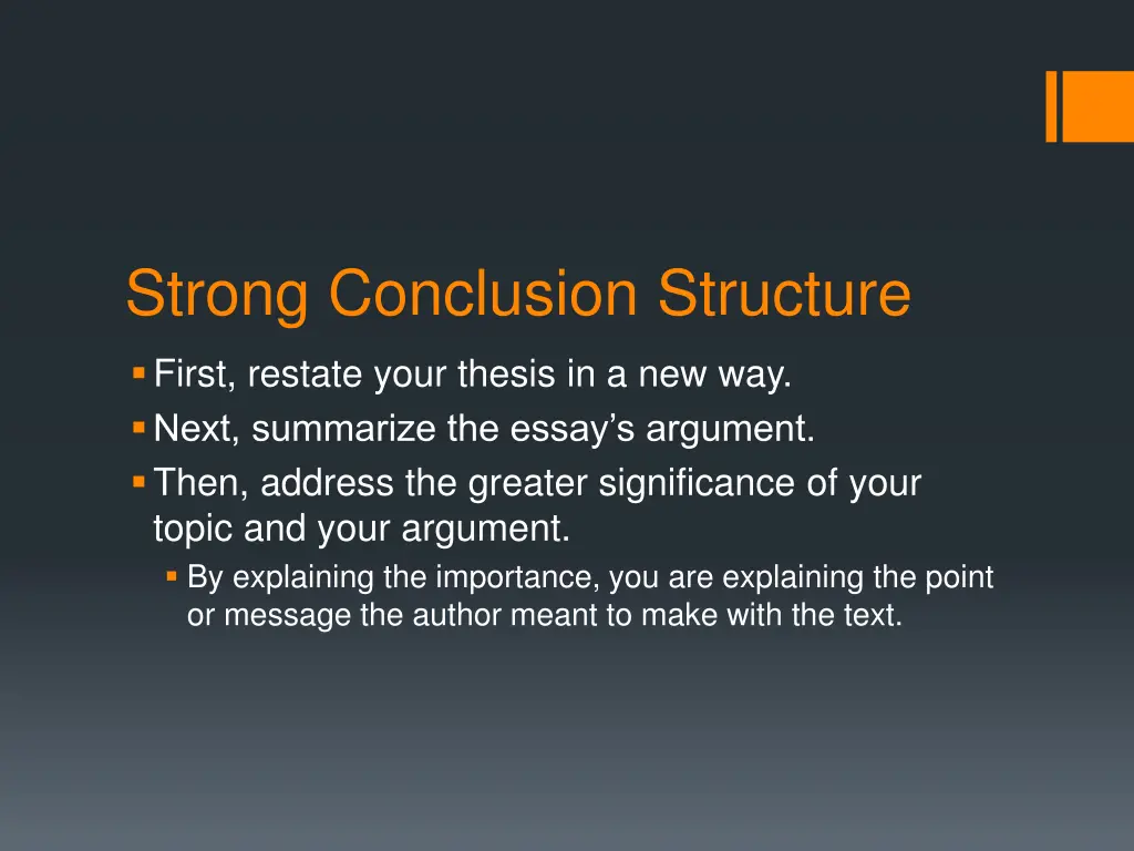 strong conclusion structure