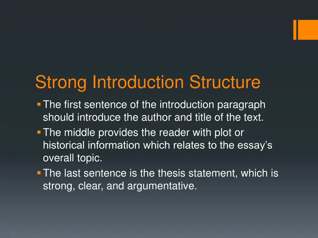 strong introduction structure