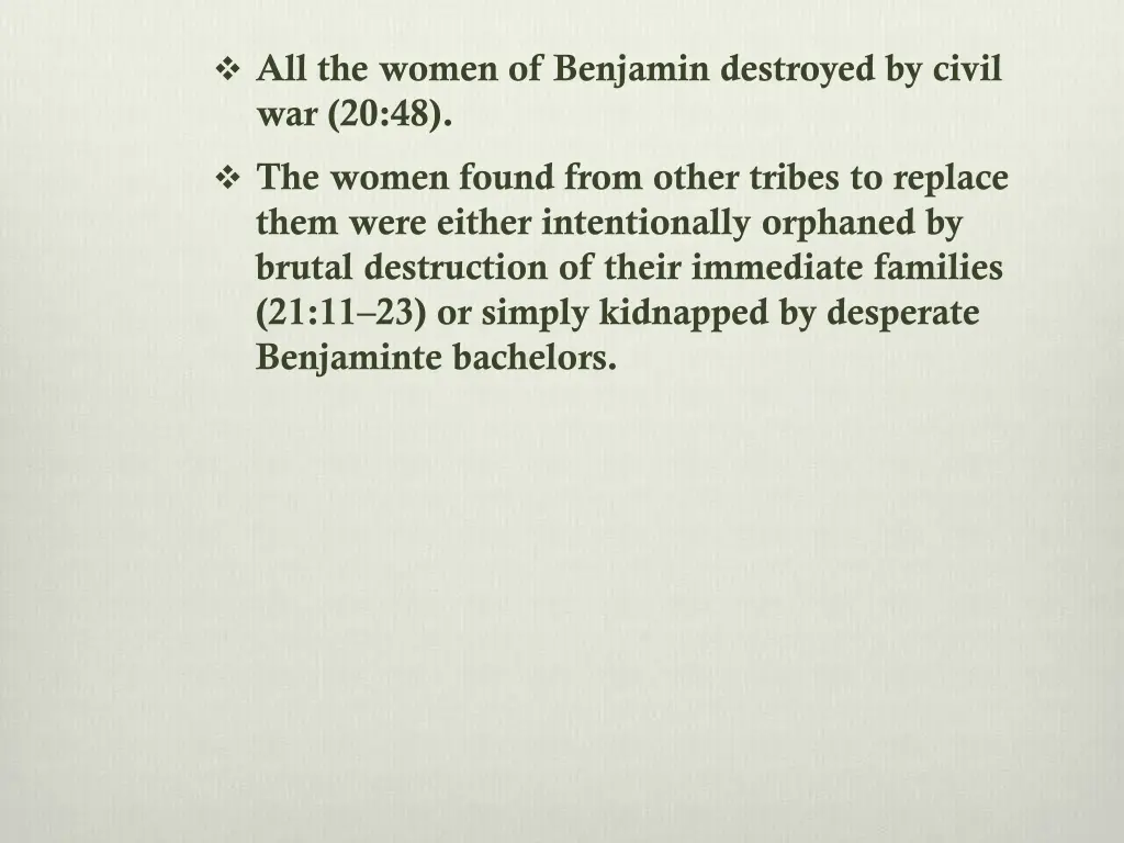 all the women of benjamin destroyed by civil