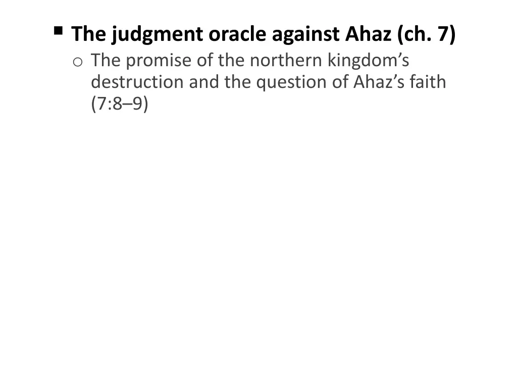 the judgment oracle against ahaz