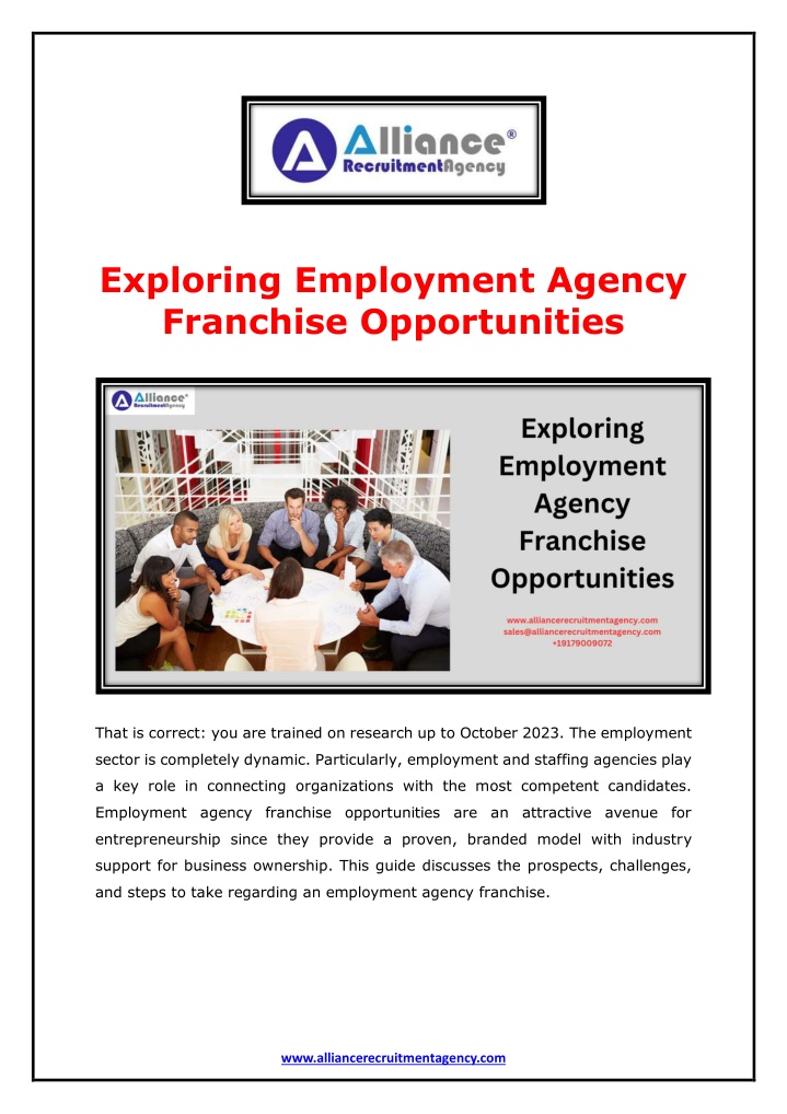 exploring employment agency franchise