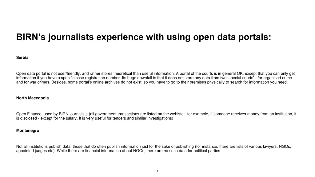 birn s journalists experience with using open 1