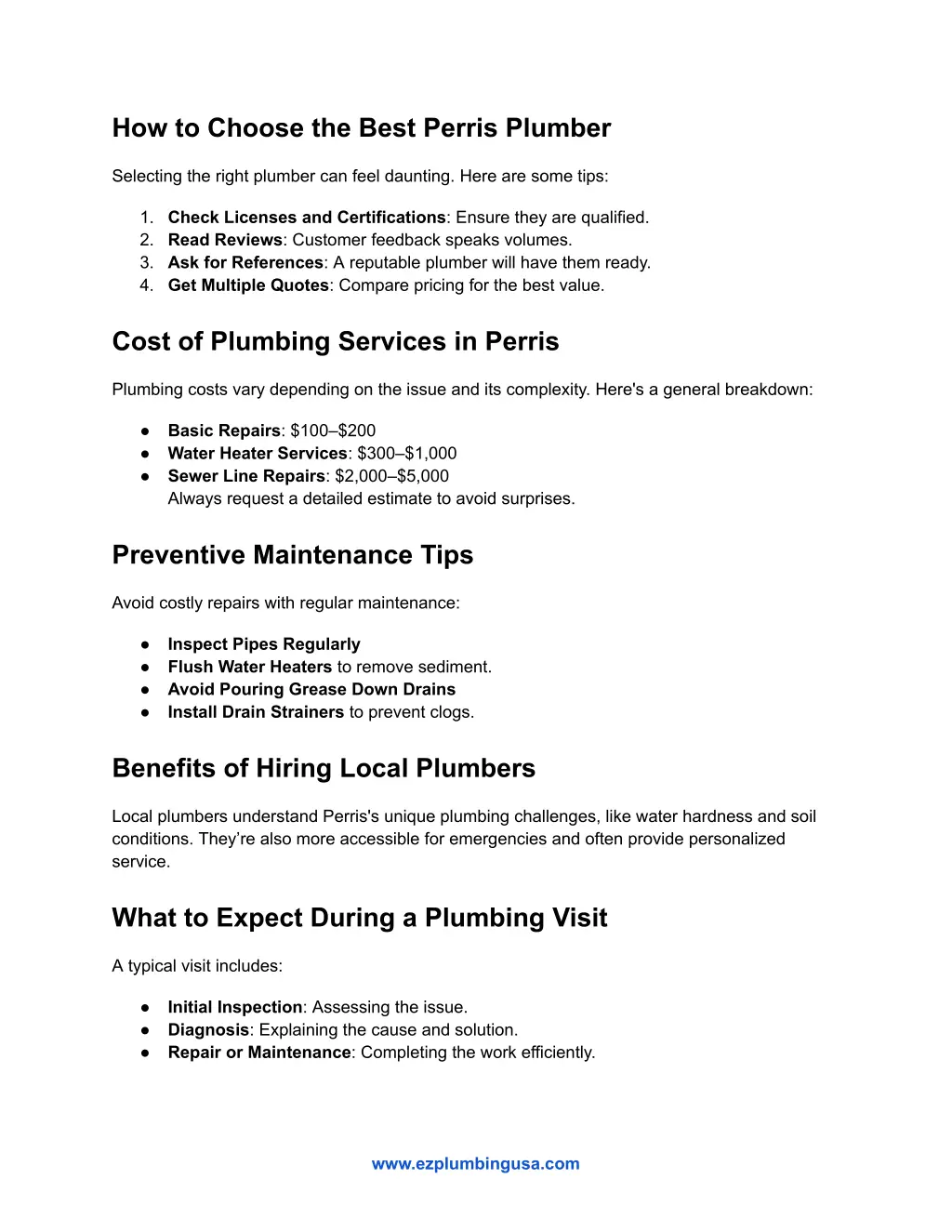 how to choose the best perris plumber