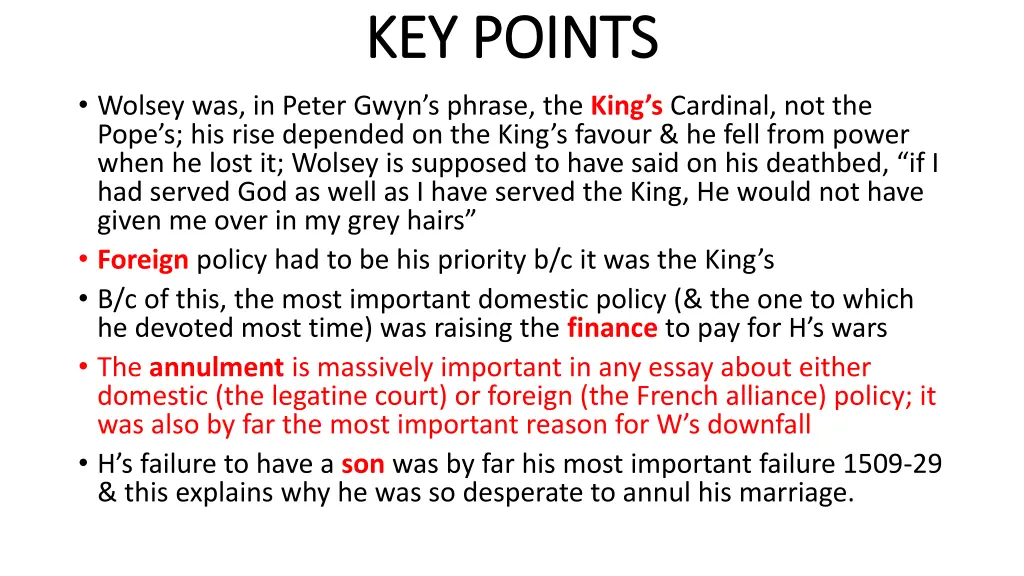 key points key points