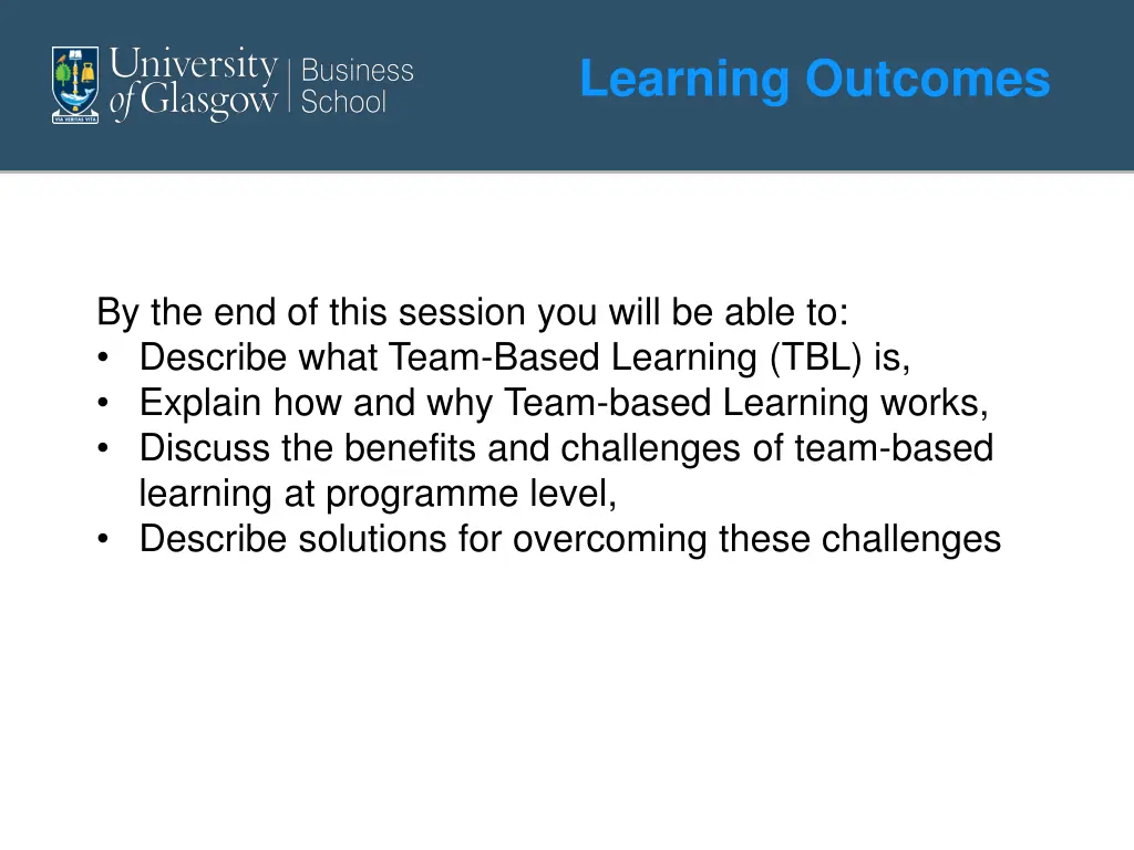 learning outcomes