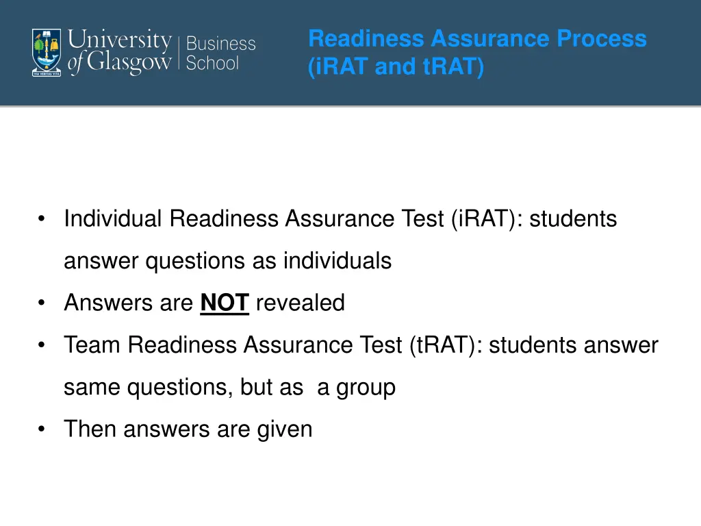 readiness assurance process irat and trat