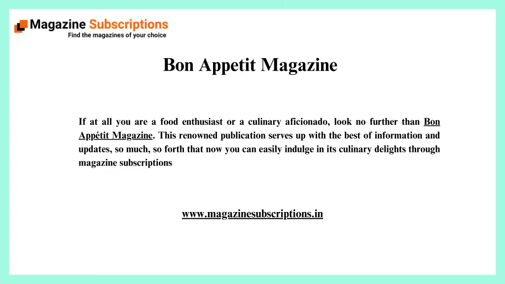 bon appetit magazine