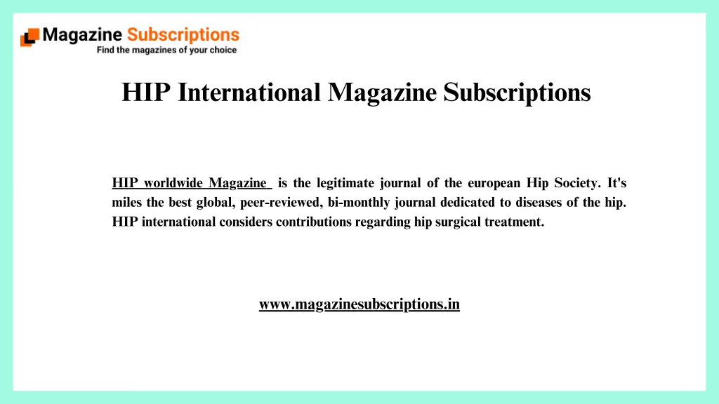 hip international magazine subscriptions