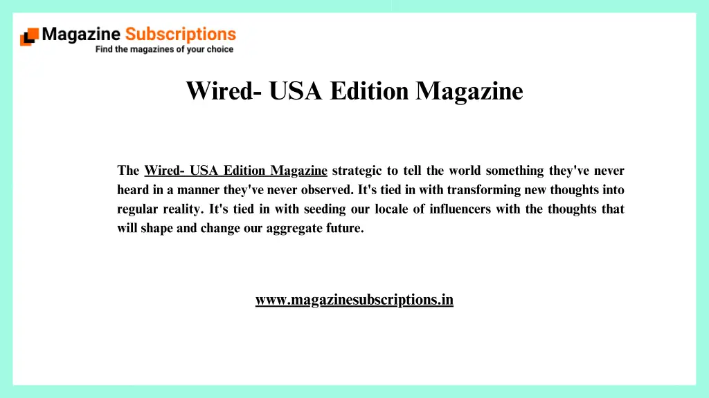 wired usa edition magazine