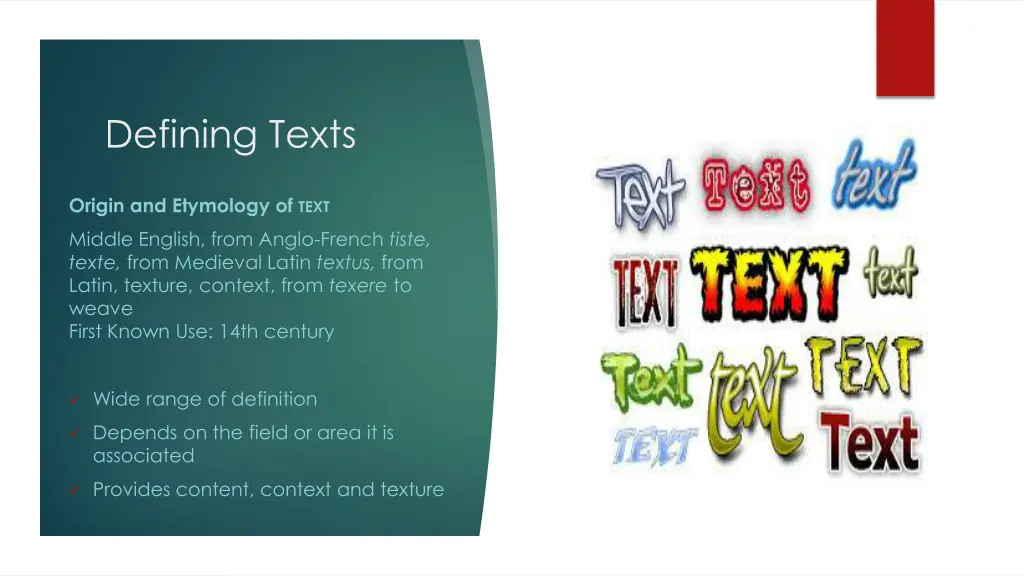 defining texts