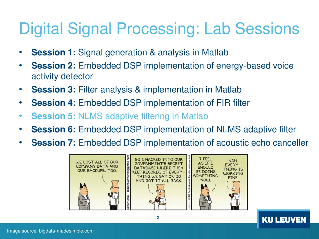 digital signal processing lab sessions