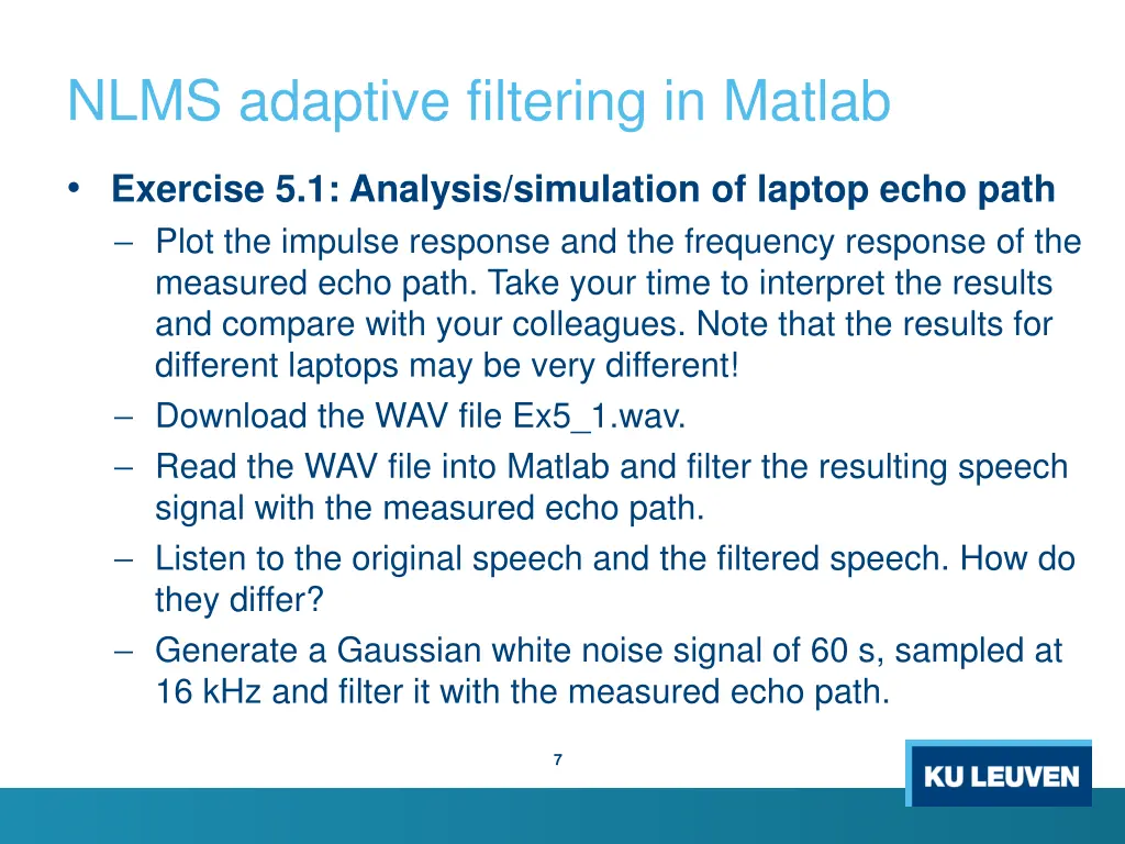 nlms adaptive filtering in matlab 1