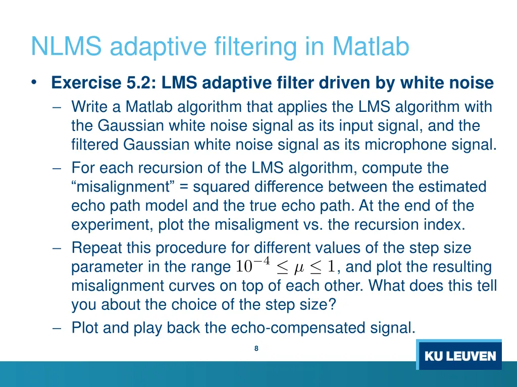 nlms adaptive filtering in matlab 2