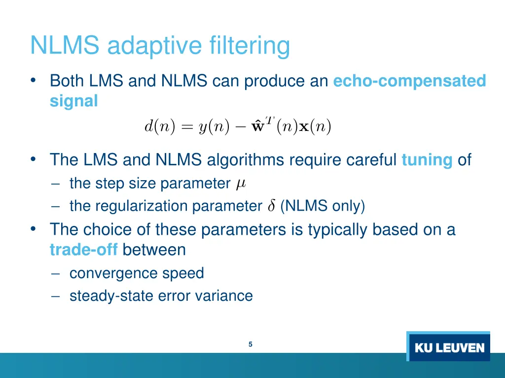 nlms adaptive filtering