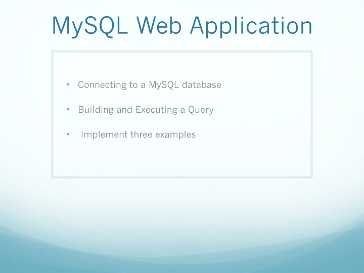 mysql web application