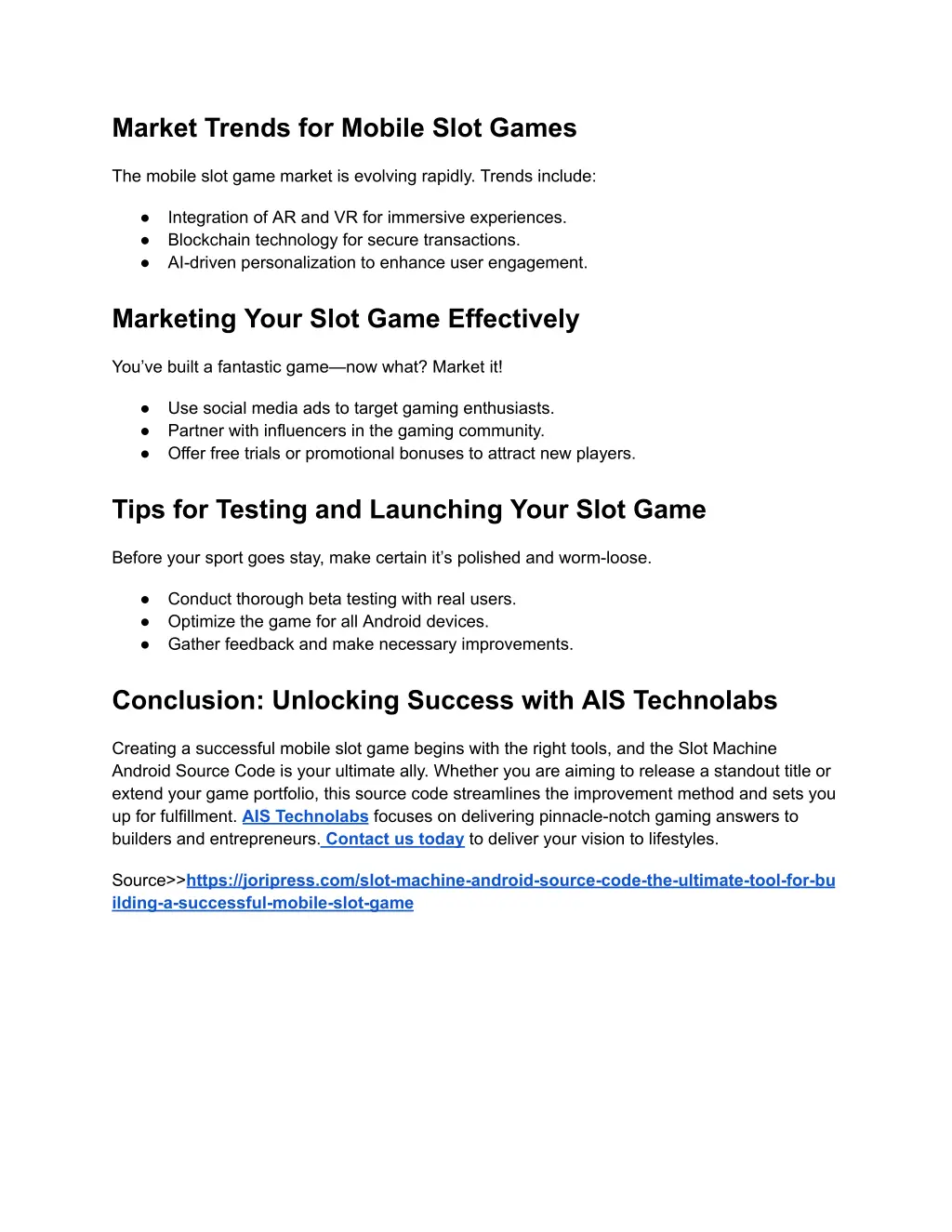 market trends for mobile slot games