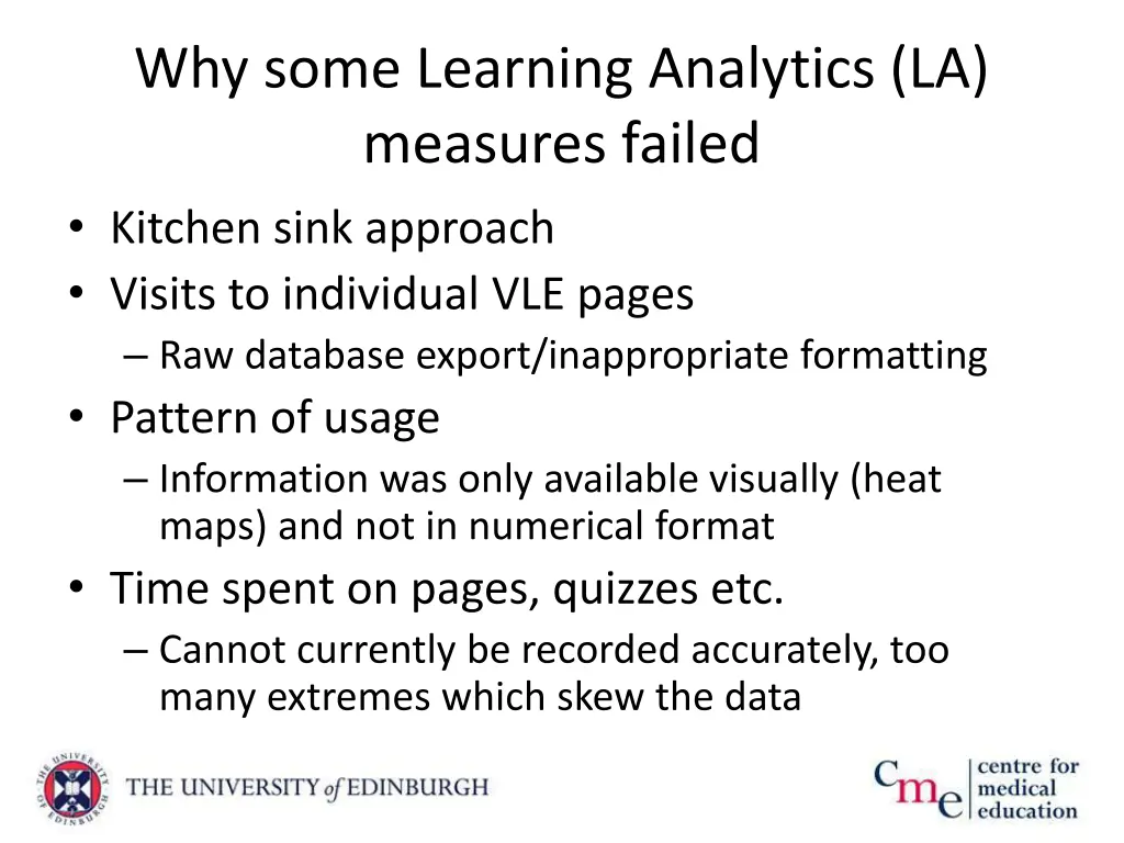 why some learning analytics la measures failed