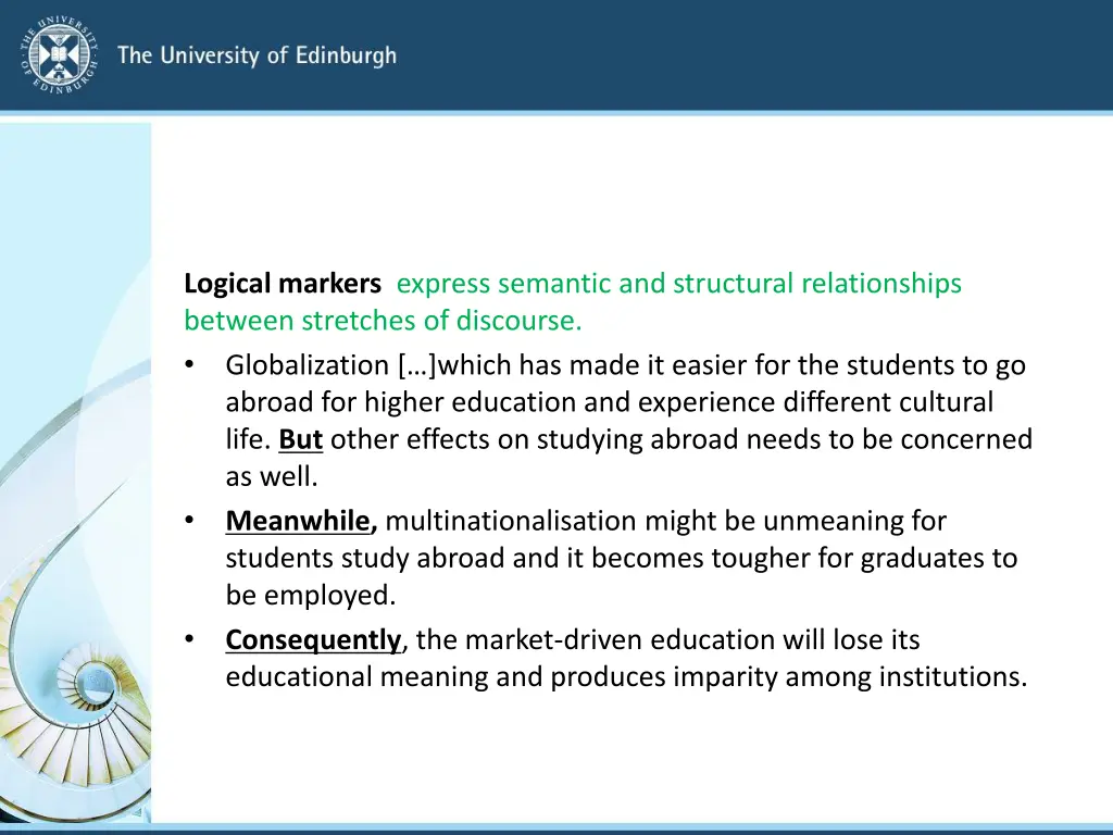 logical markers express semantic and structural